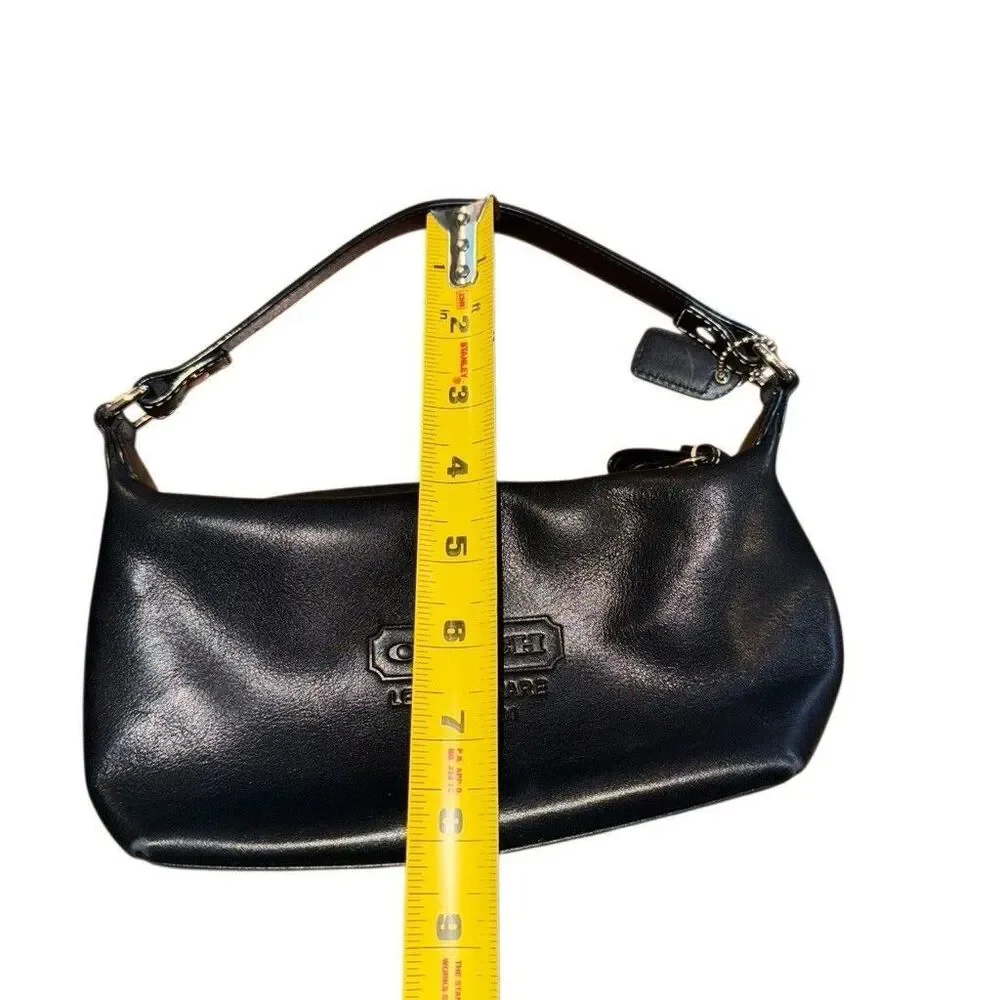 Vintage Y2K Coach Leatherware EstMini Hobo Bag Demi Pouch Black Leather